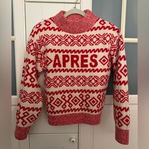 A New Day Red/white gently used Ski Patterned Sweater - Madewell Maave Pilcro